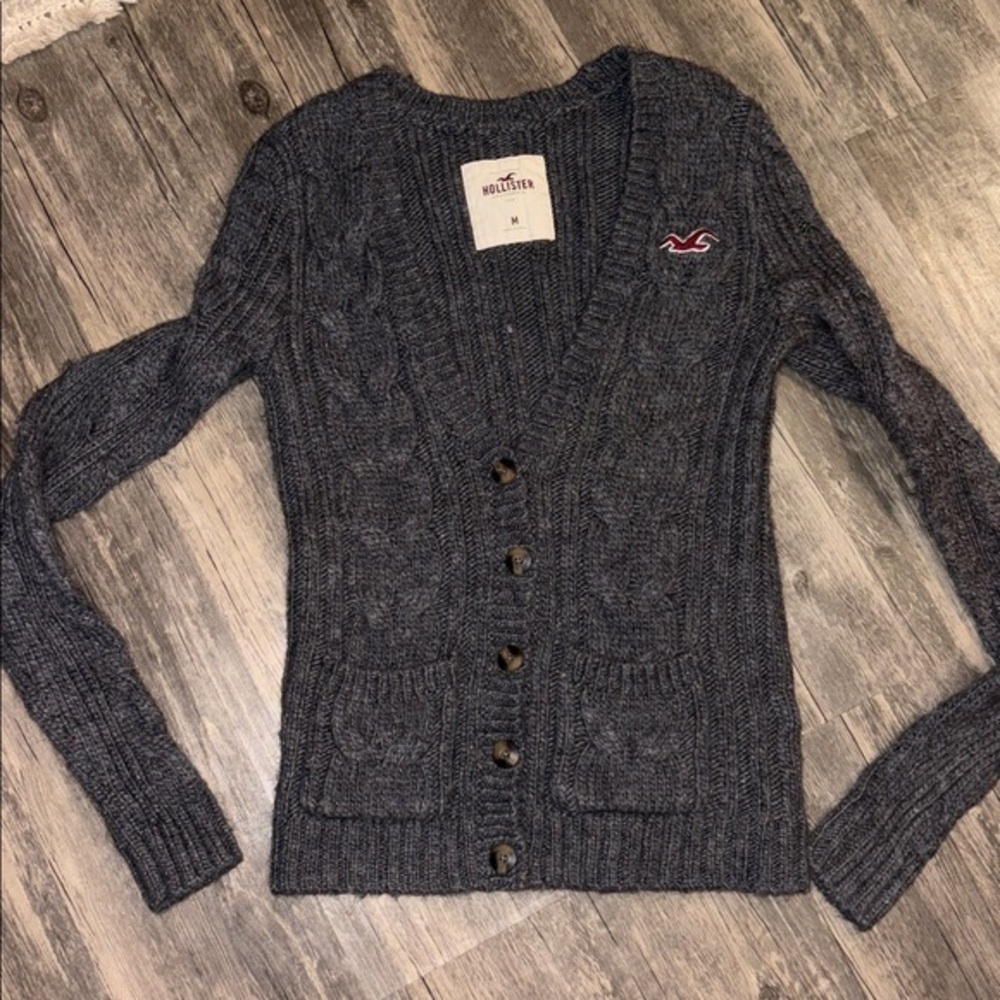Y2K vintage Hollister cardigan - woman’s medium cable knit